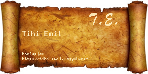Tihi Emil névjegykártya
